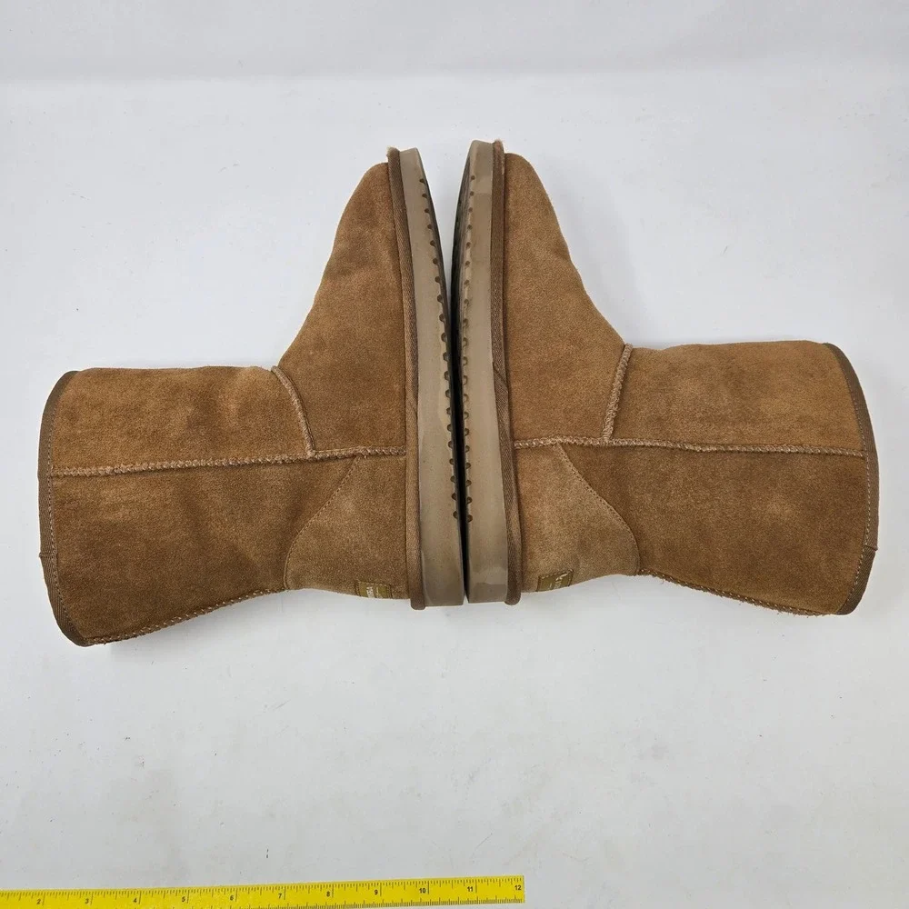 Koolaburra by UGG Victoria Short Boots 7 Chestnut Brown Suede Faux Fur 1017090